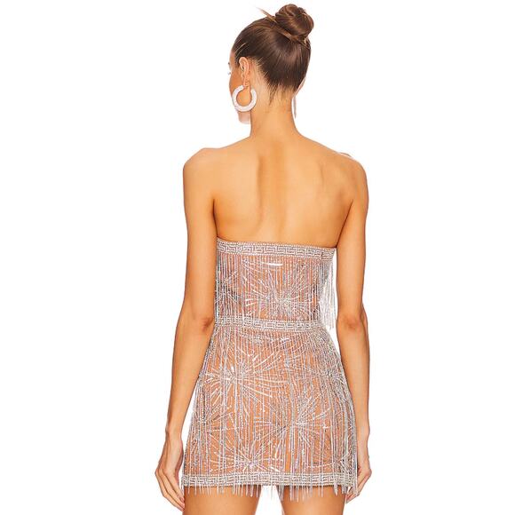 Retrofete Dixie Dress in Silver & Nude NWT Size XS - Picture 3 of 3